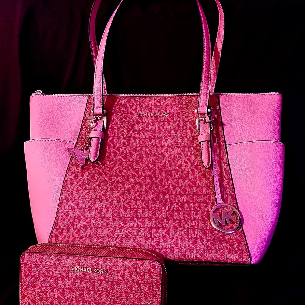 Michael Kors Pink and Fuchsia Signature Tote